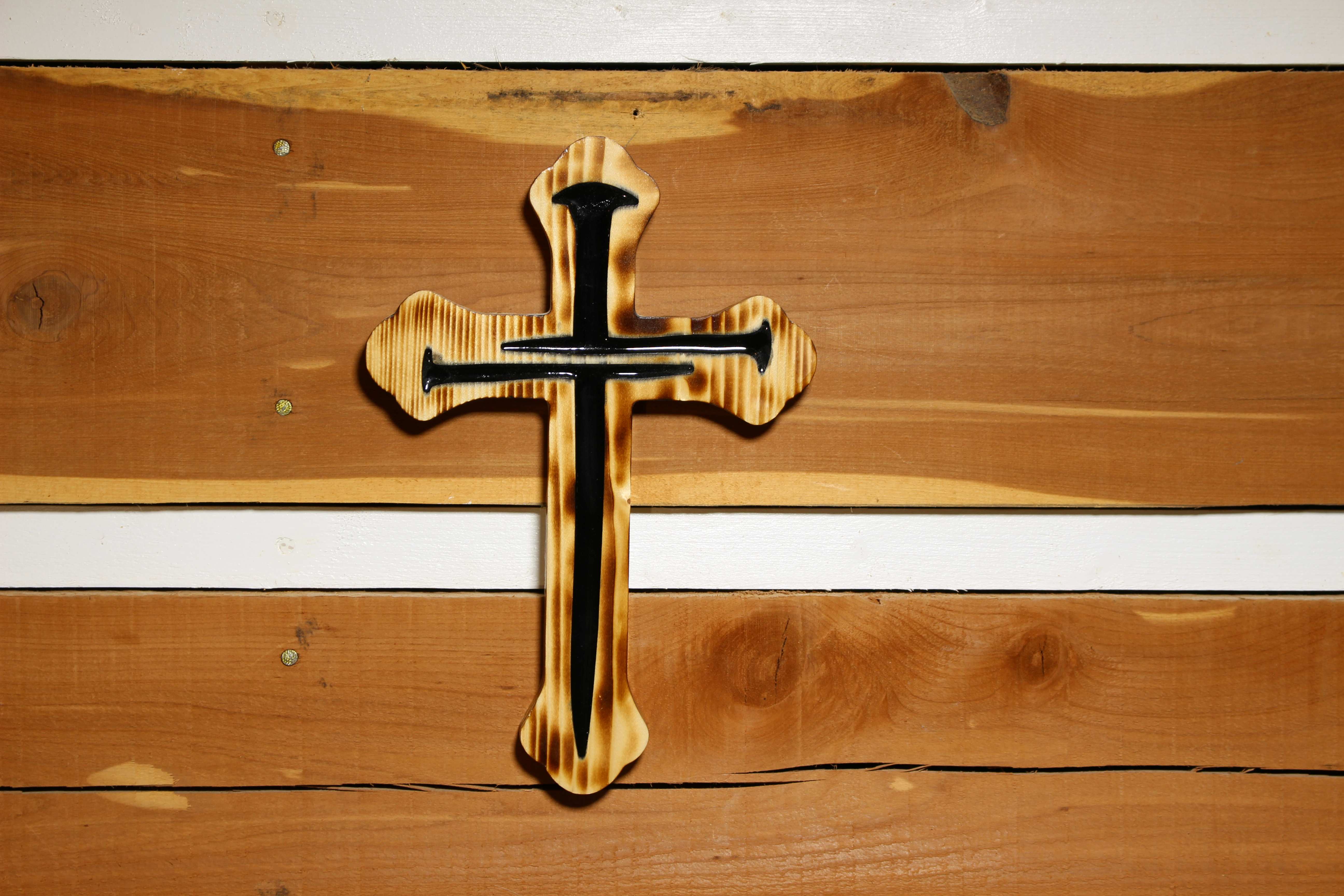 Rustic Cross with Nails