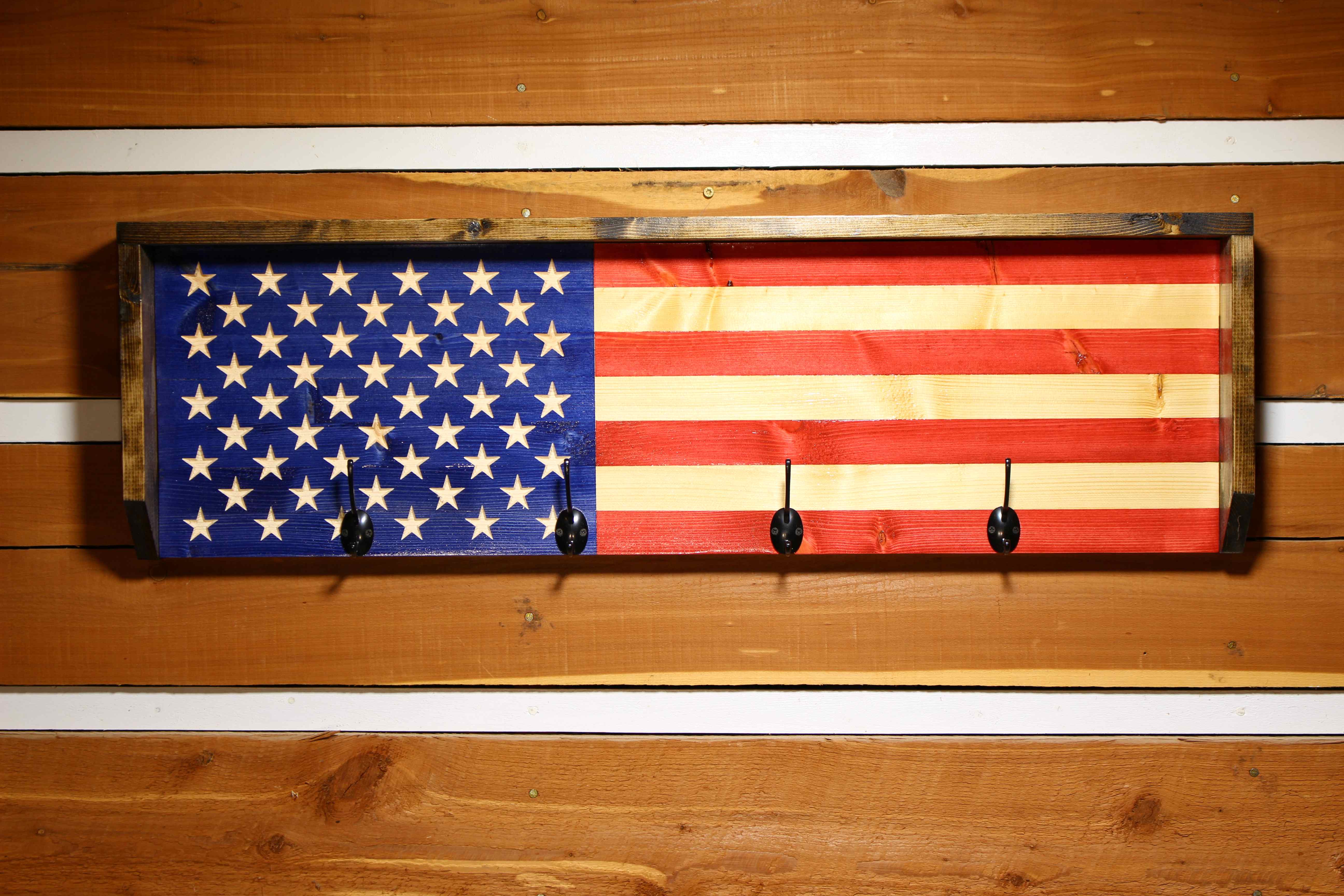 American flag Coat Rack