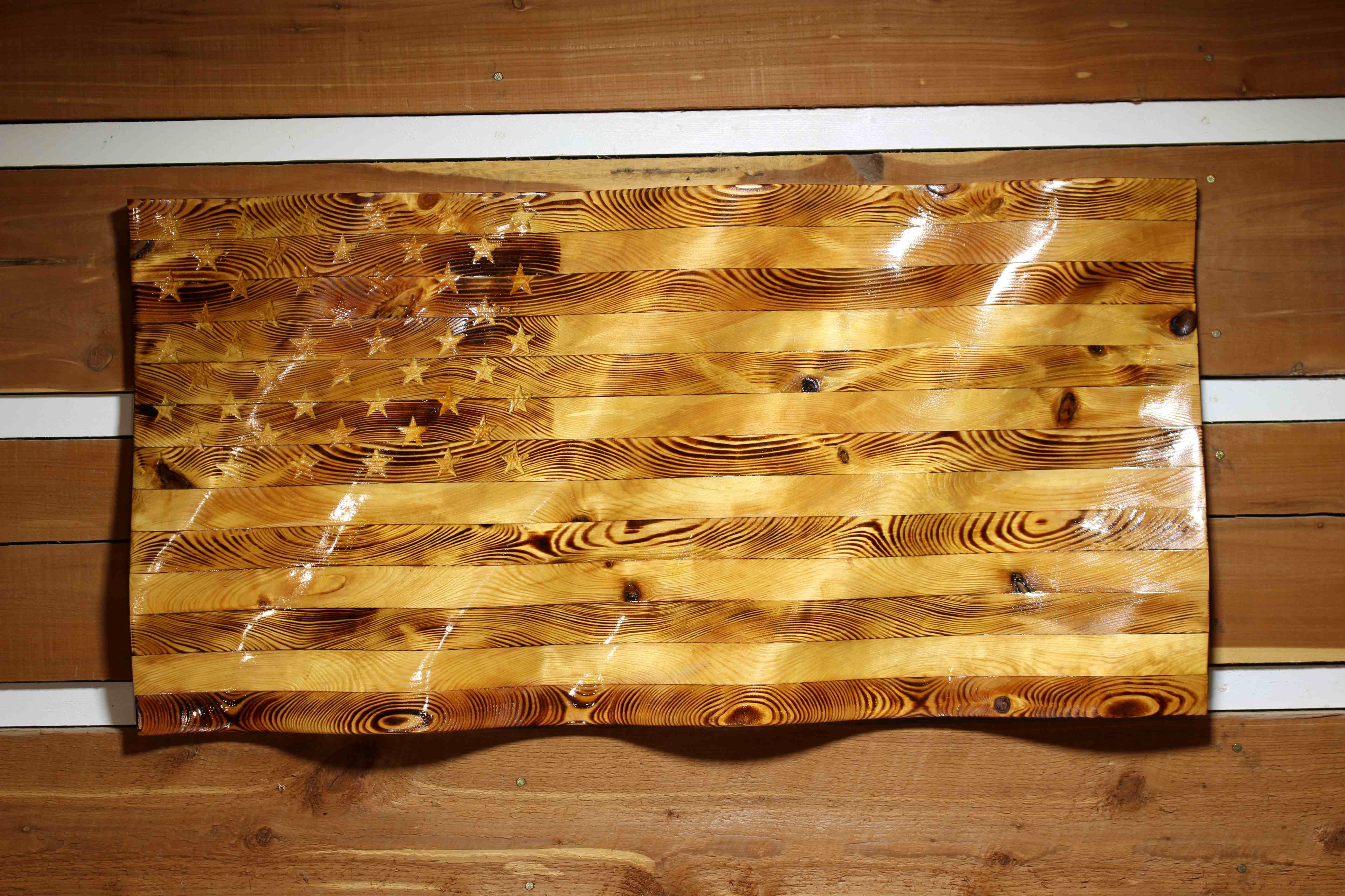 Rustic  American waving flag