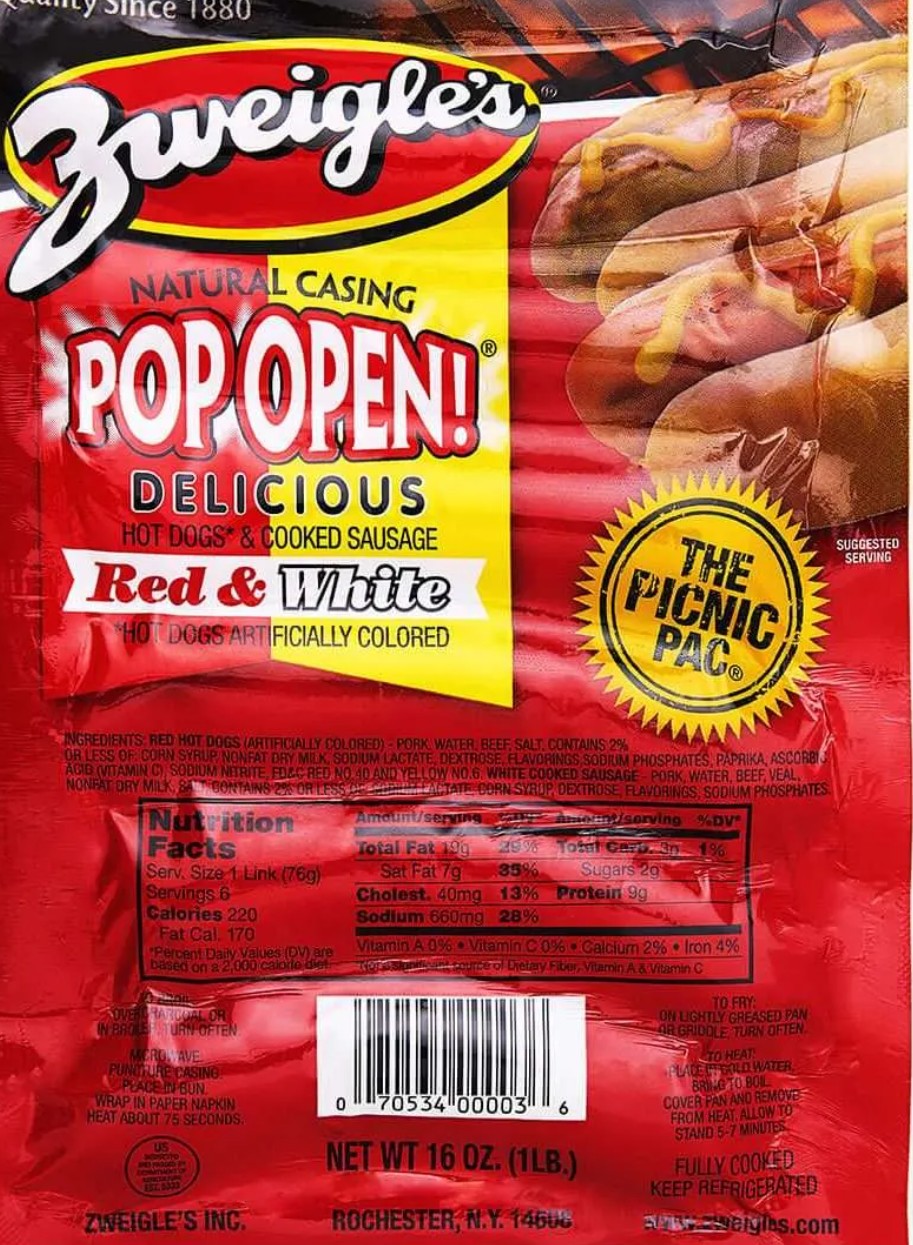 Zweigle's Pop Open - Red & Whites Picnic Pac