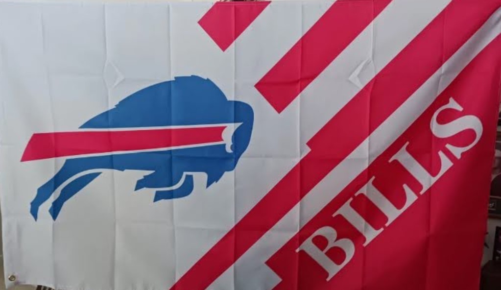 Buffalo Bills Logo With Red Stripes Flag 3ft x 5ft