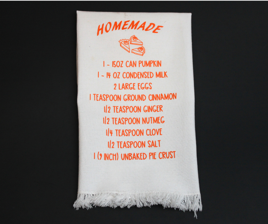 pumpkin pie kitchen towel