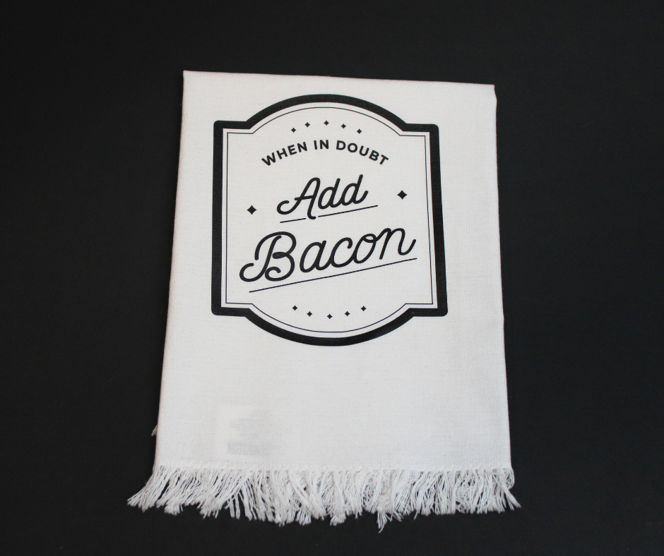 add bacon kitchen towel