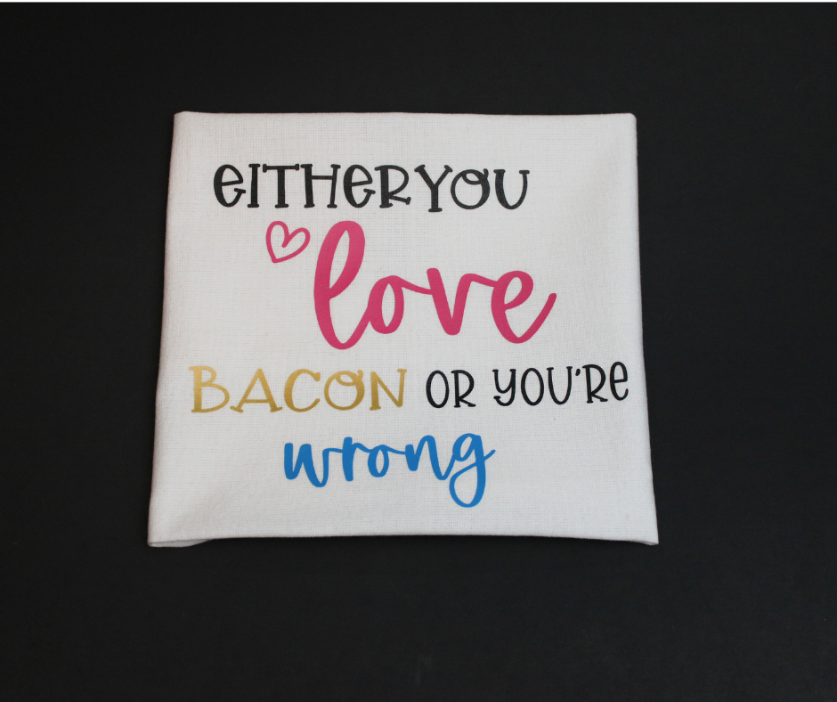 love bacon kitchen towel