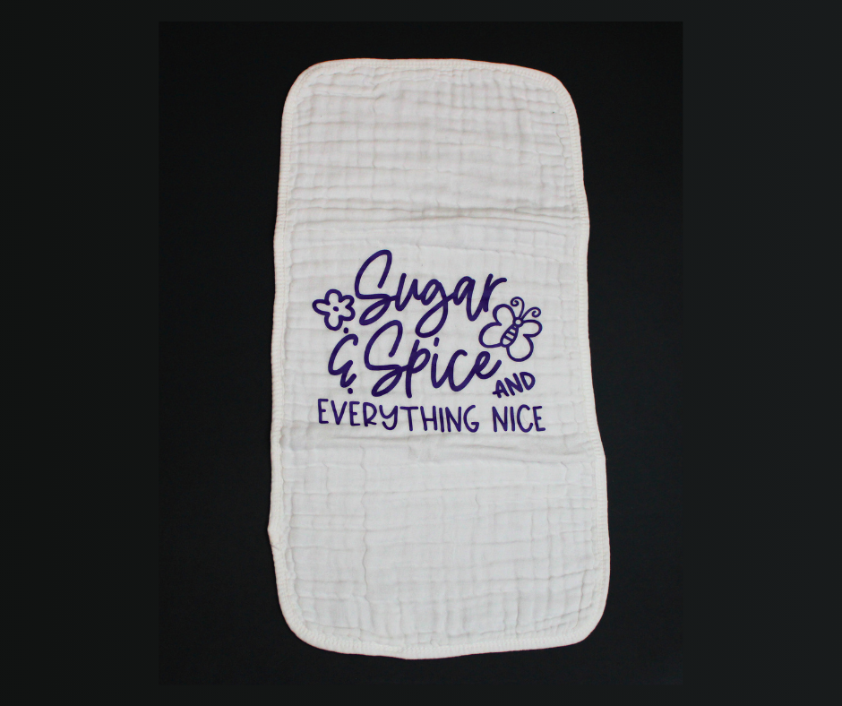 sugar and spice burp cloth