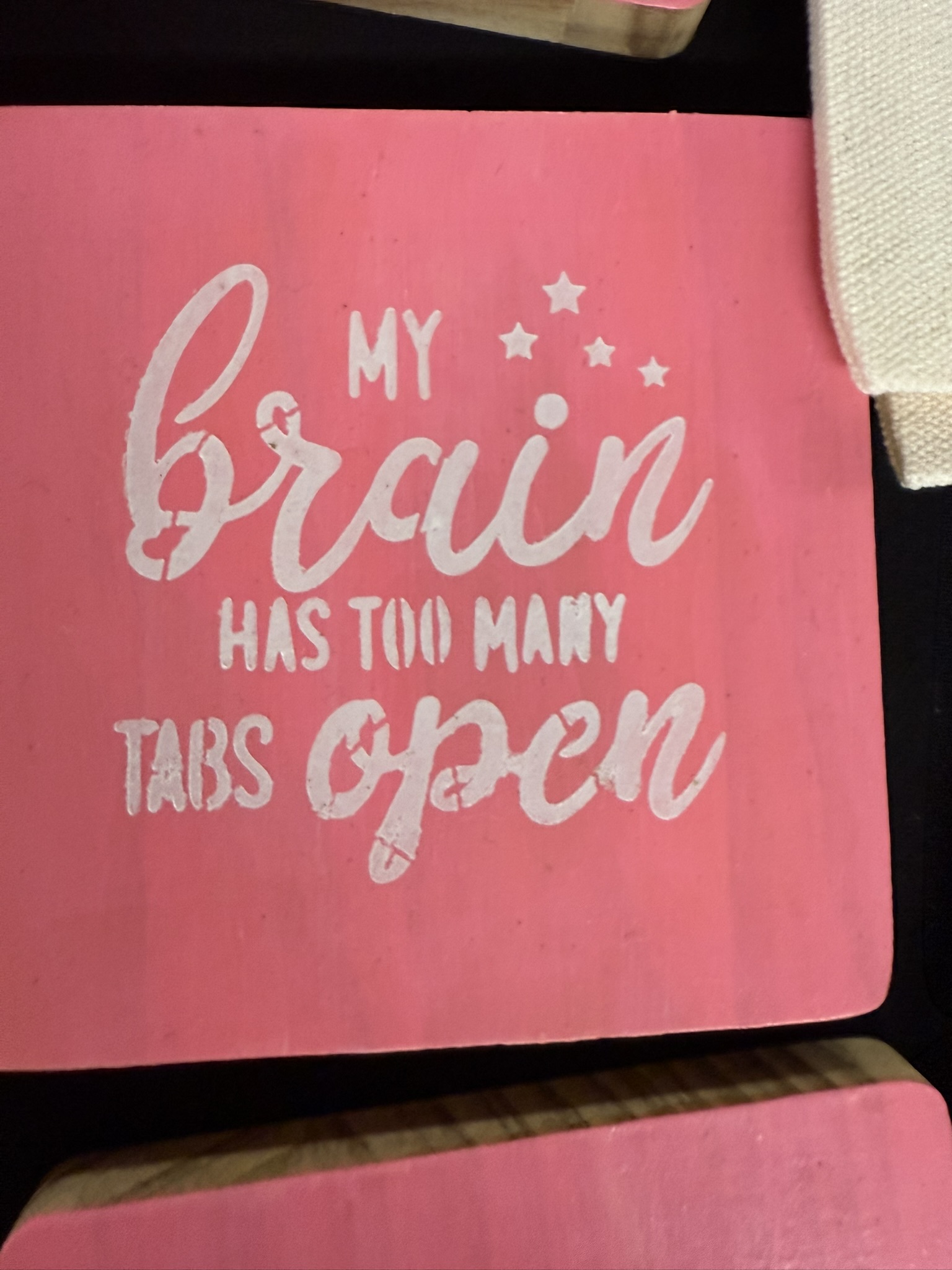 my brain has too many tabs open coaster