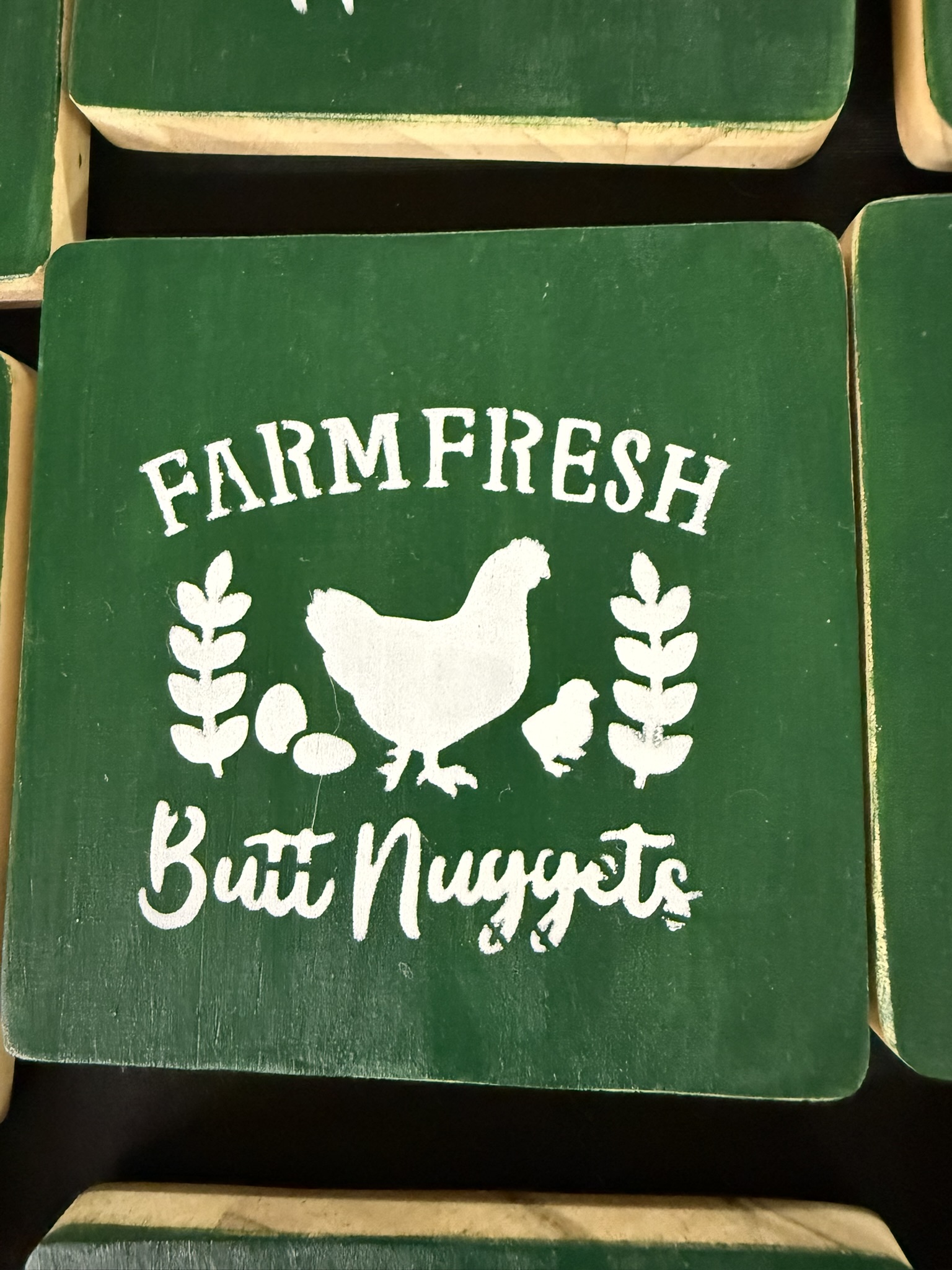 farm fresh butt nuggets coaster
