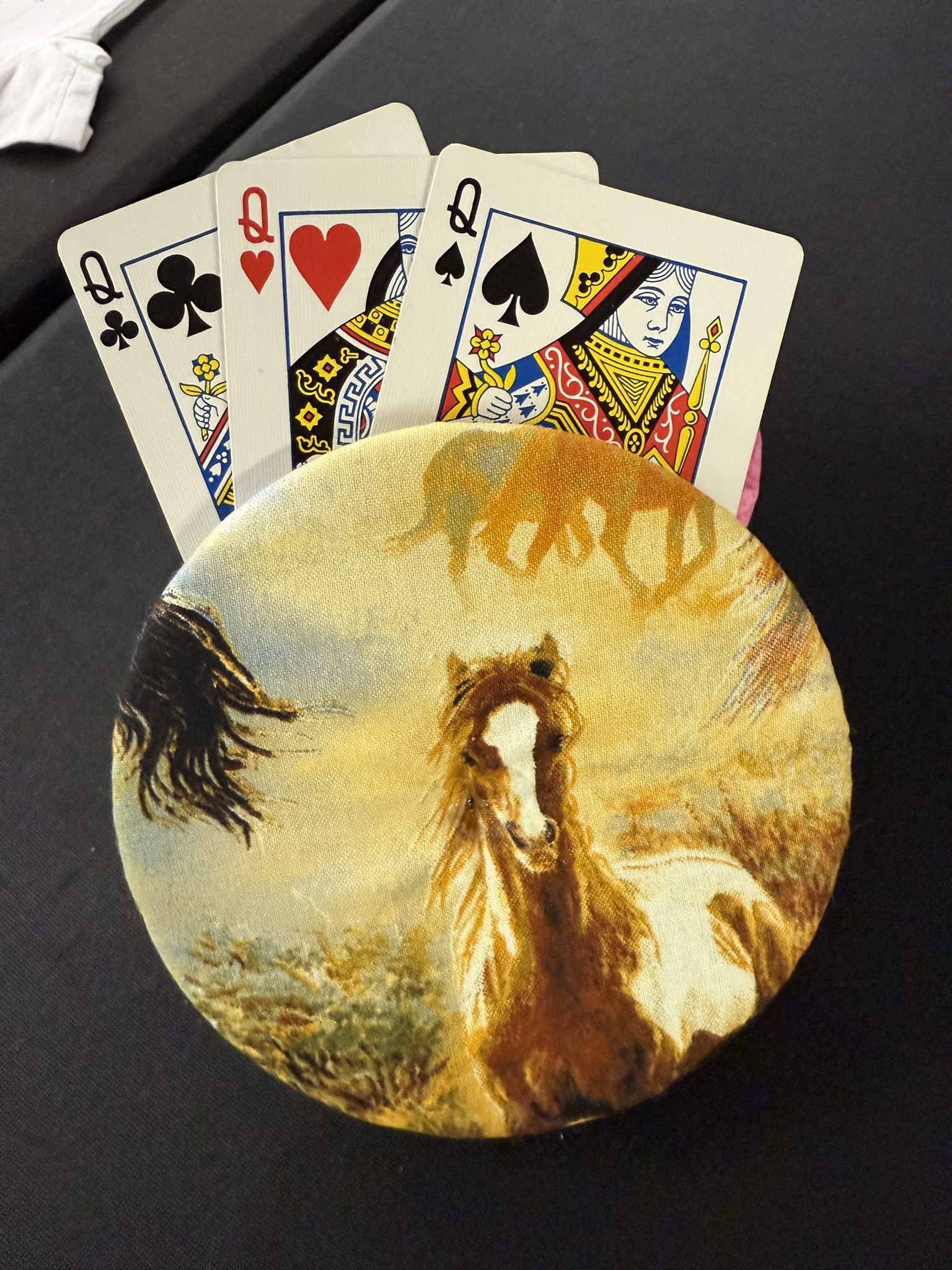 set of 5 horse playing cards holders