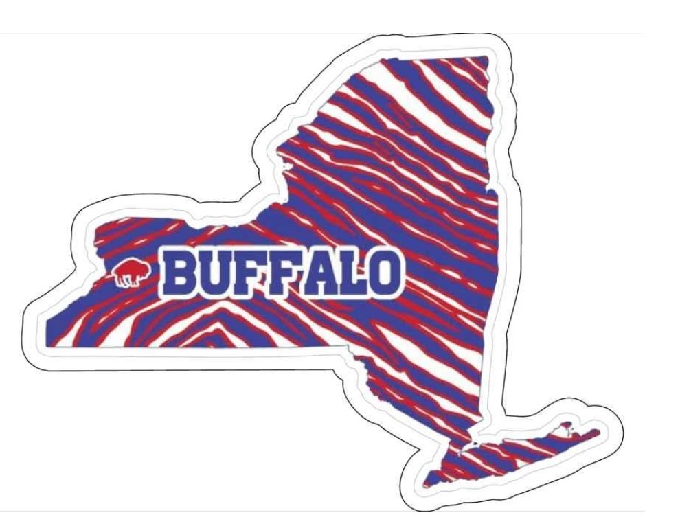 NY State Buffalo Mafia Stripes Sticker 4in x 3.2in