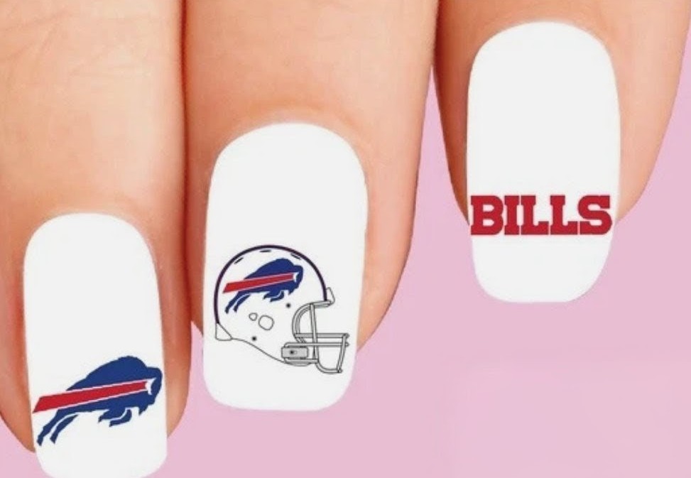 Buffalo Bills Nail Art Water Slides / Face Tattoos Strips (3 strips for $5.00)