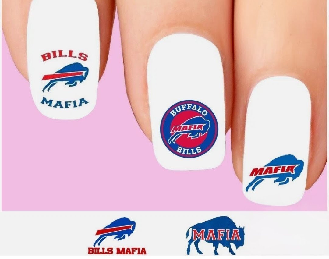 Buffalo Bills Nail Art Water Slides / Face Tattoos Strips (3 strips for $5.00) image 2