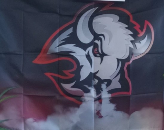 Buffalo Sabres Goat Head Smoke Flag Approx 3ft x 5ft (WE DO NOT SHIP)