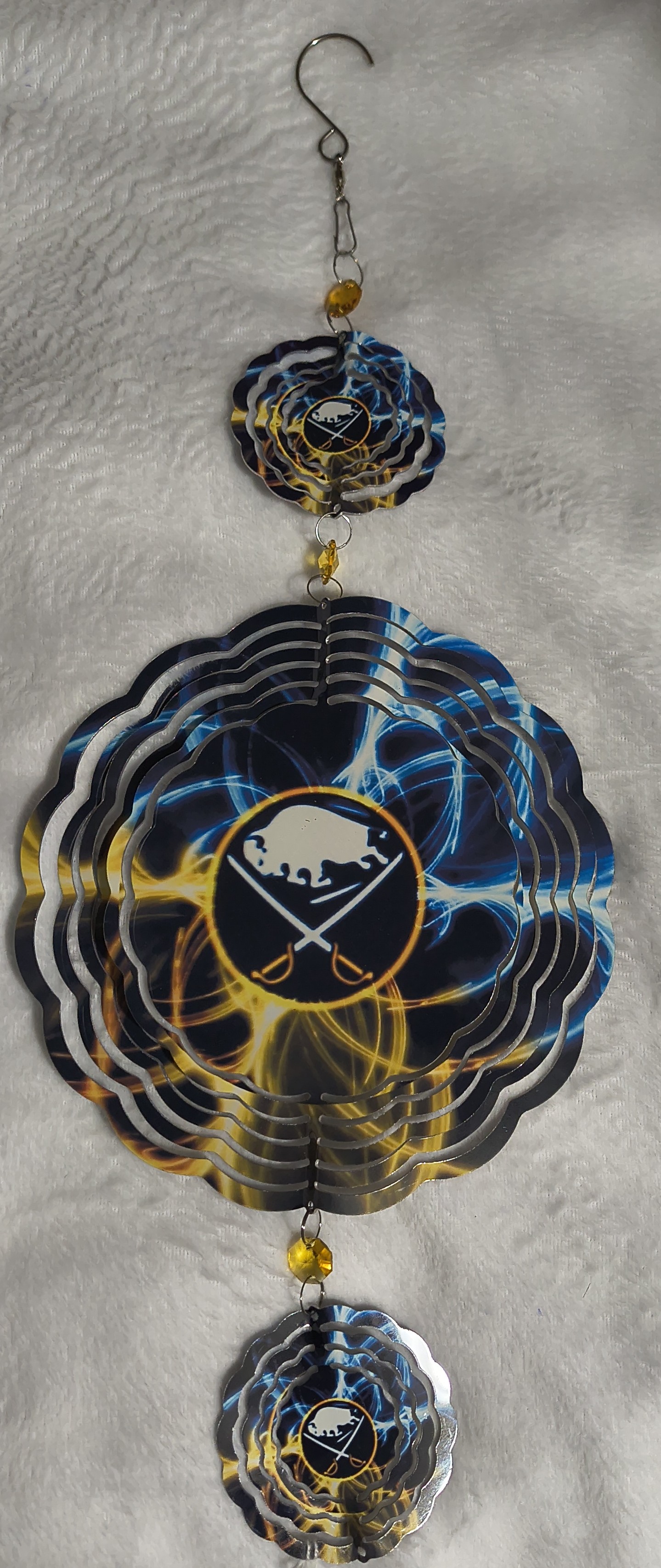 Buffalo Sabres Triple Plate Wind Spinner (WE DO NOT SHIP)
